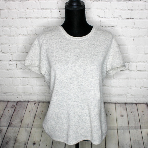 SOLD! Sigrid Olsen Cashmere Short Sleeve Top Large - Picture 5 of 7